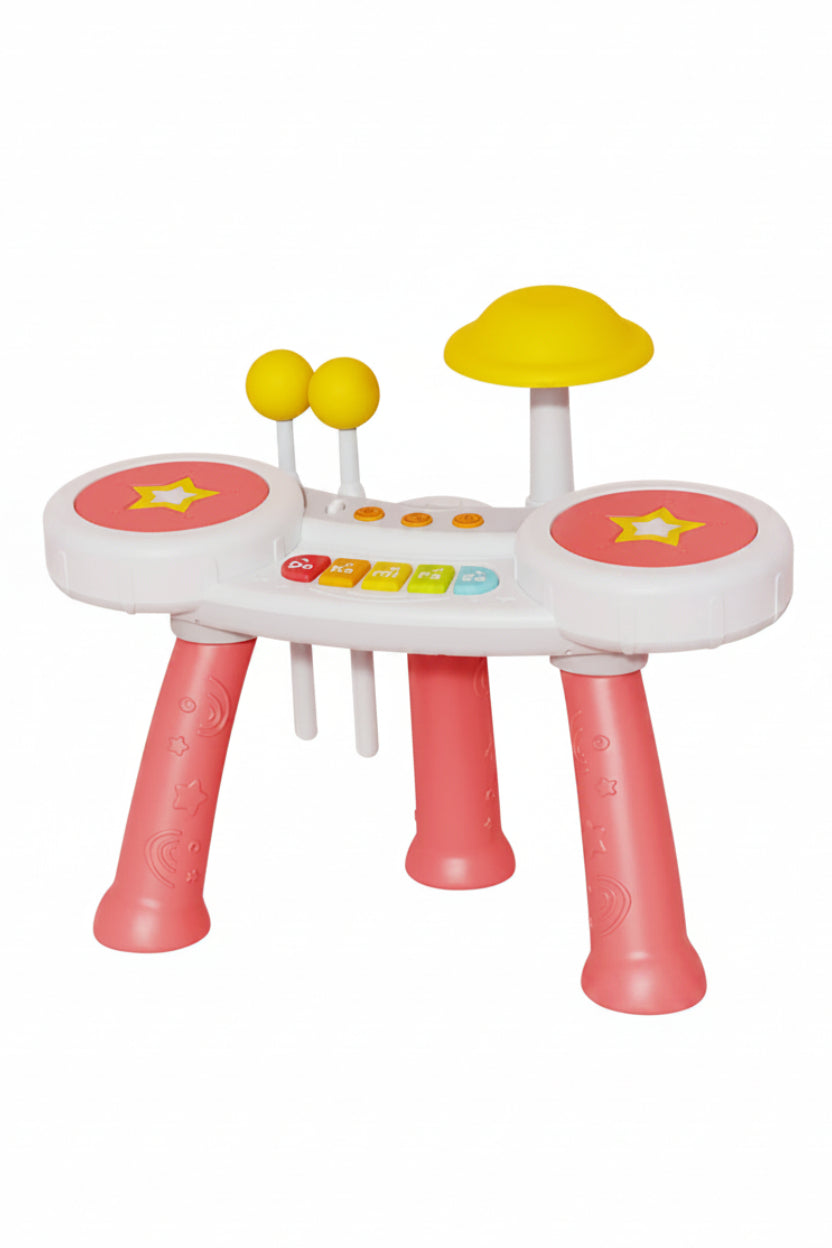 Huanger Drum Kit & Piano Set with Light & Music