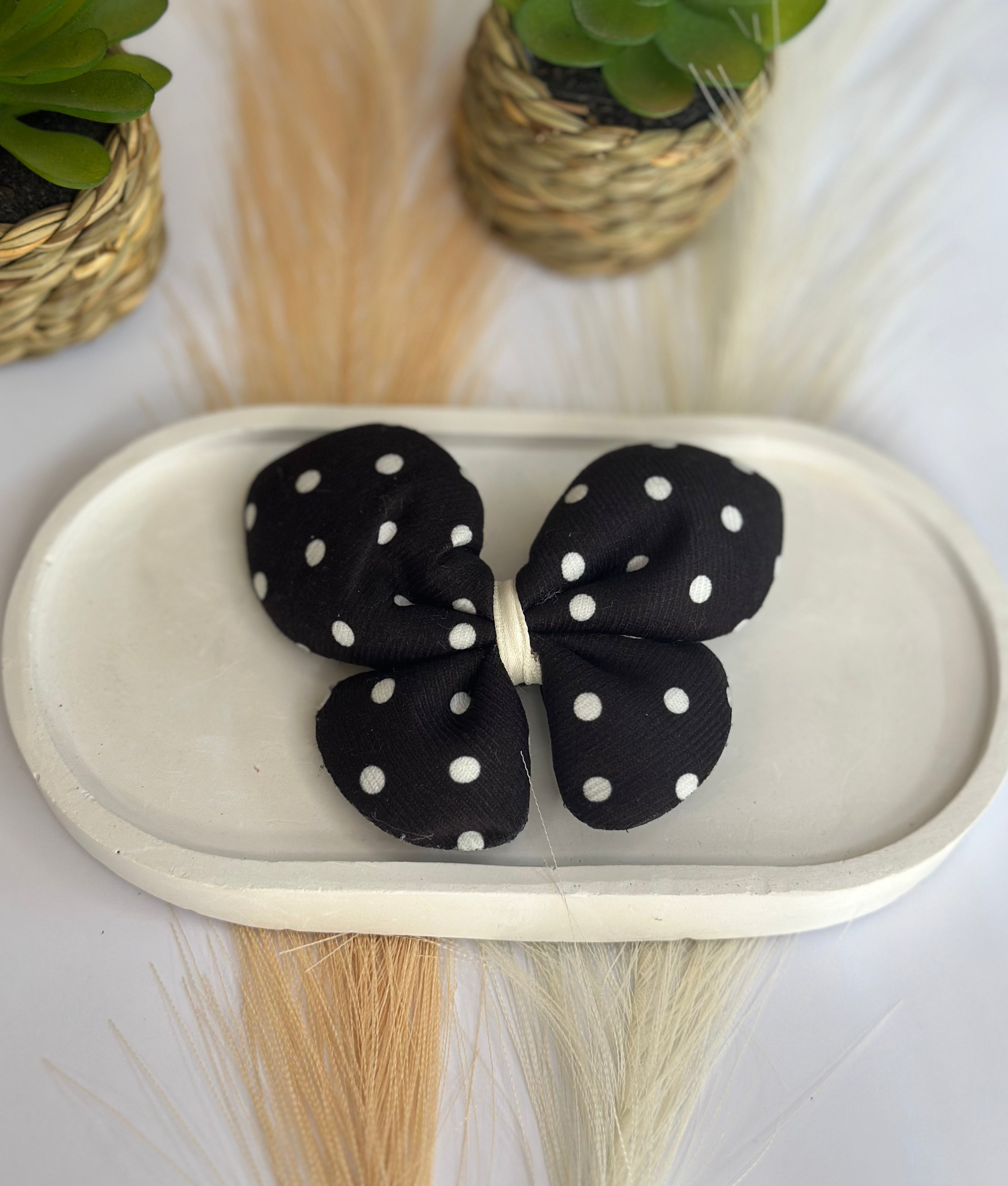 Butterfly dots bow clips