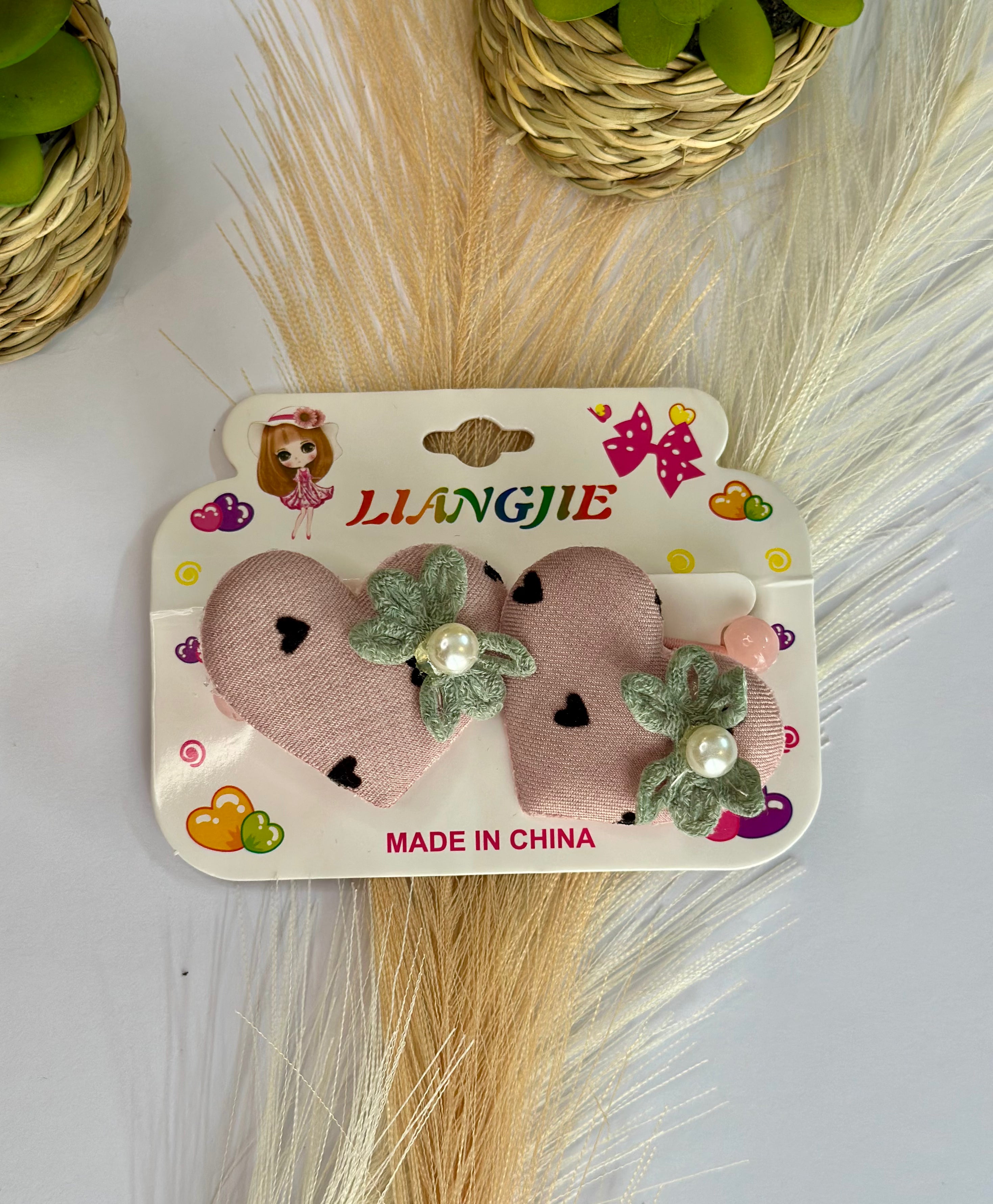 Heart flower clip