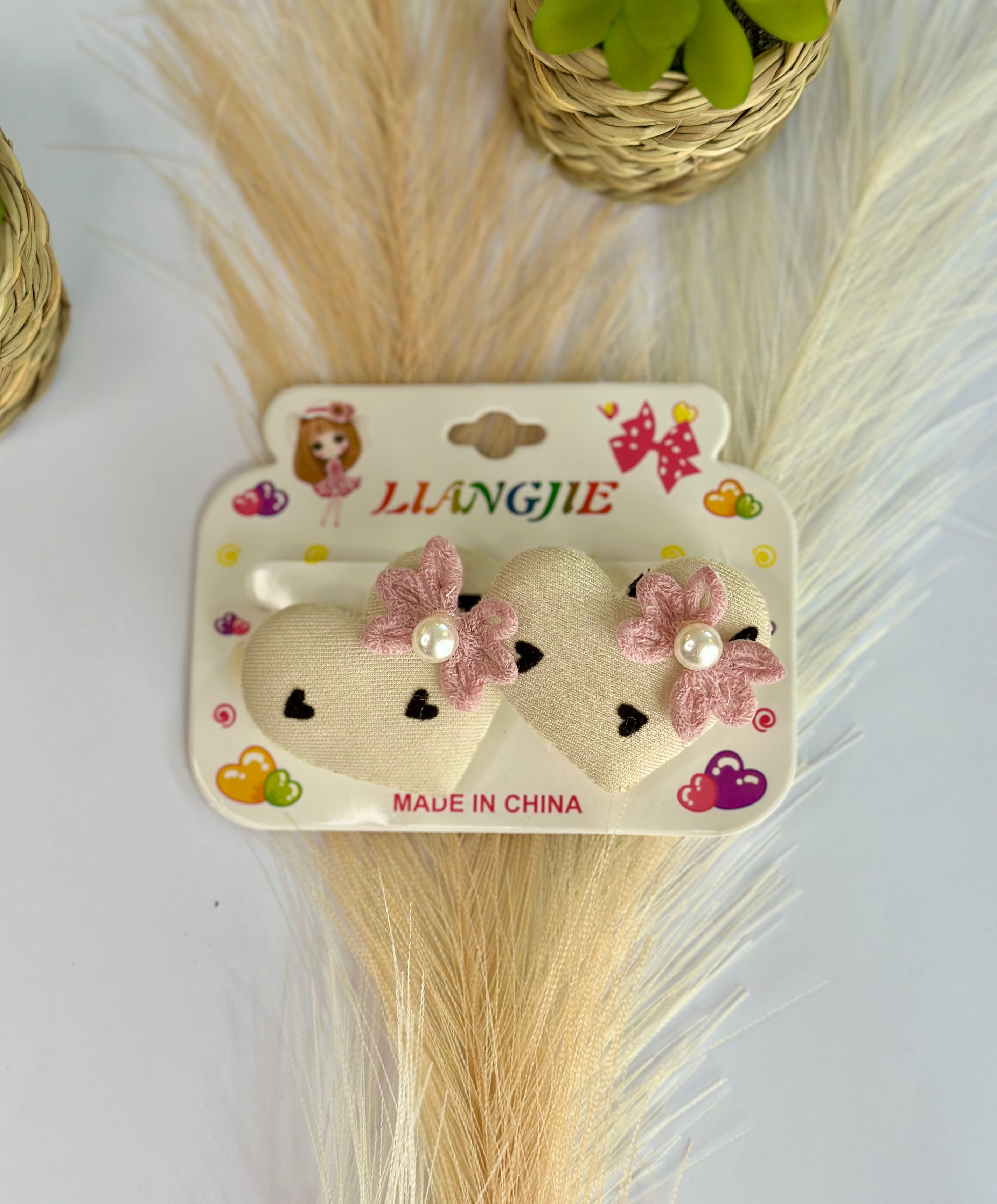Heart flower clip