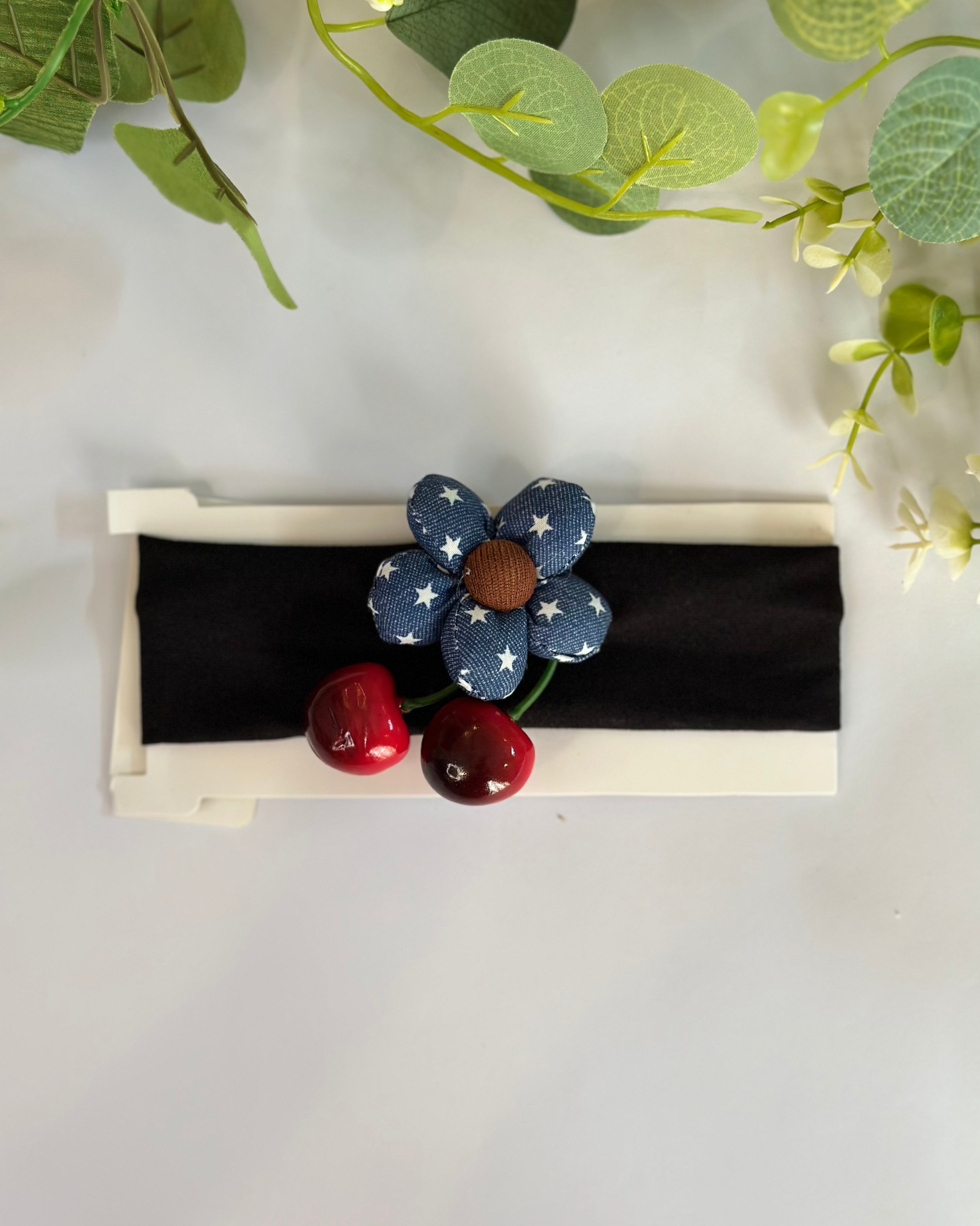 Stretchy flower cherry headband