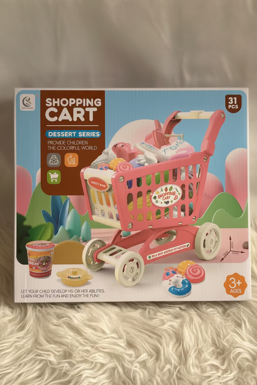 Shopping cart trolley toy play set