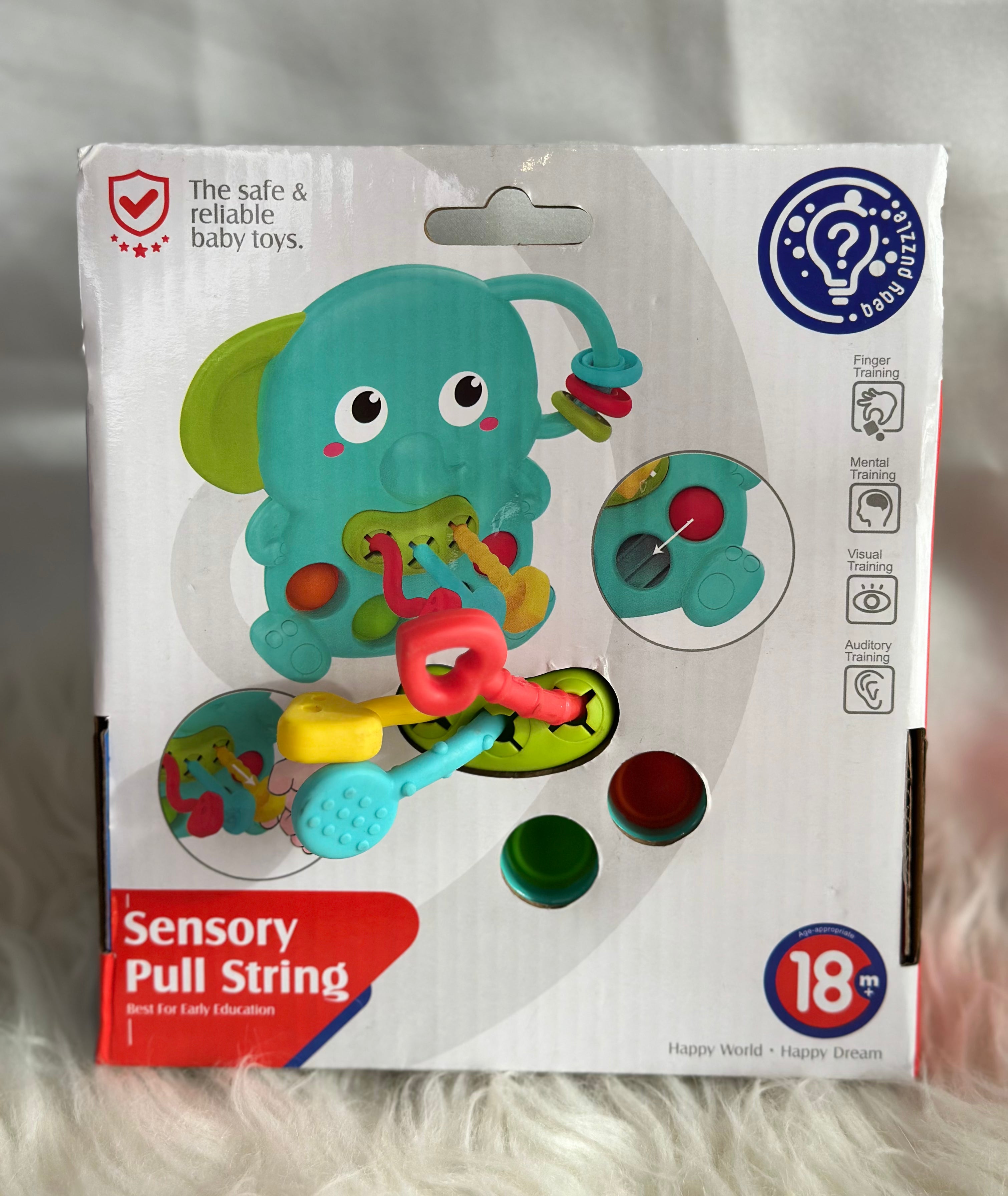 Huanger Sensory pull string elephant baby