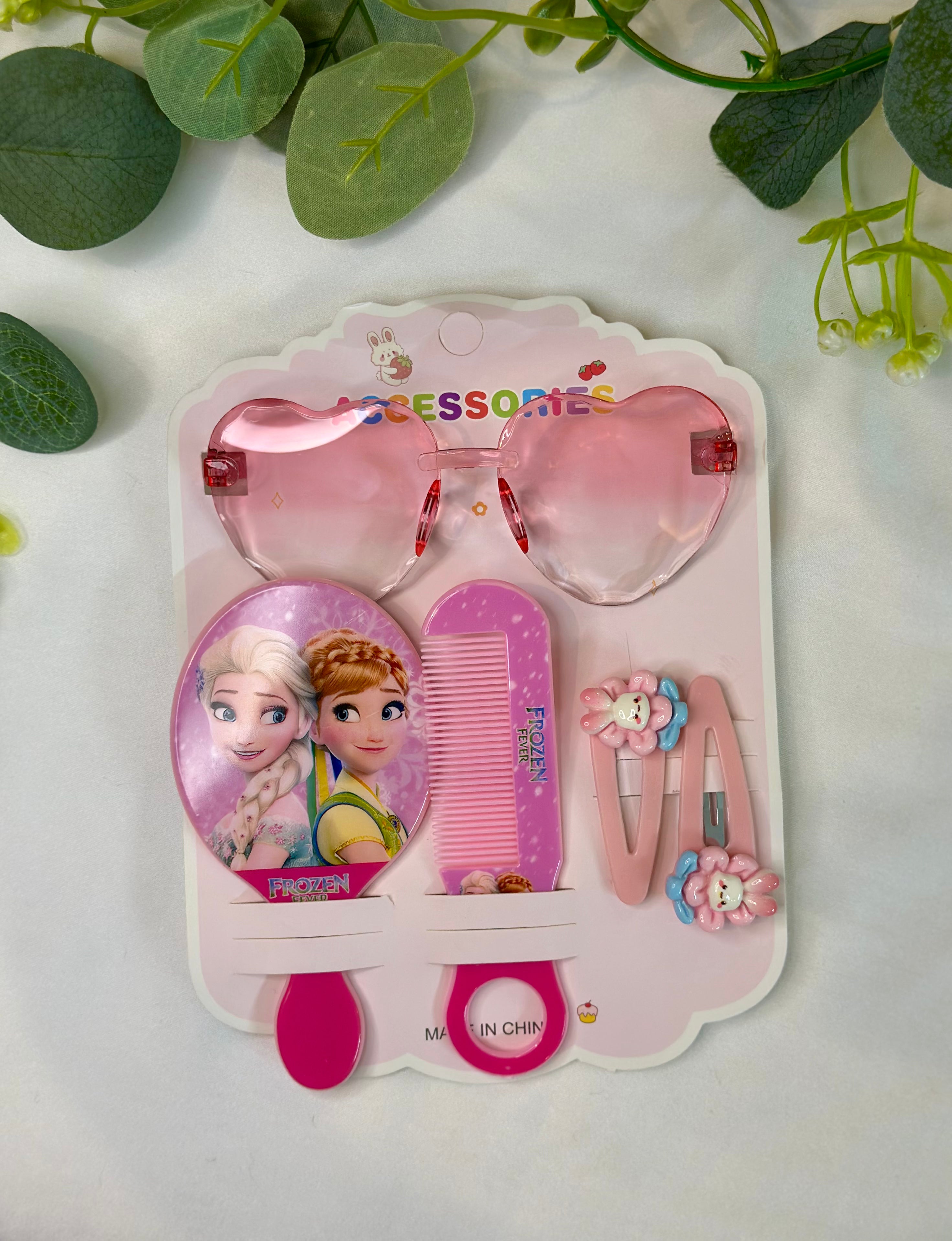 Glasses and beauty accessories set