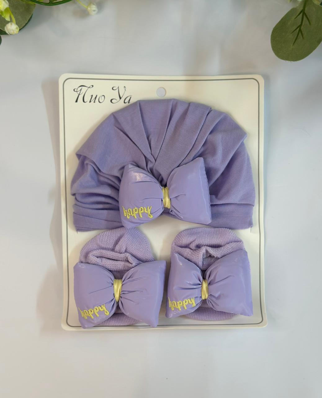 Turban hats with matching booties