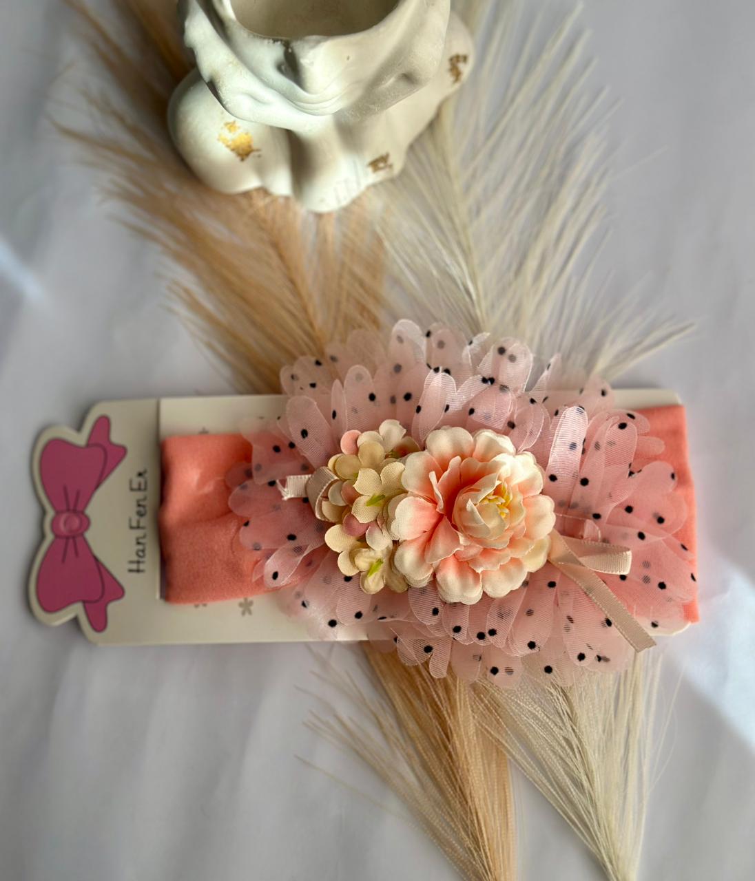Polka dots flower headband