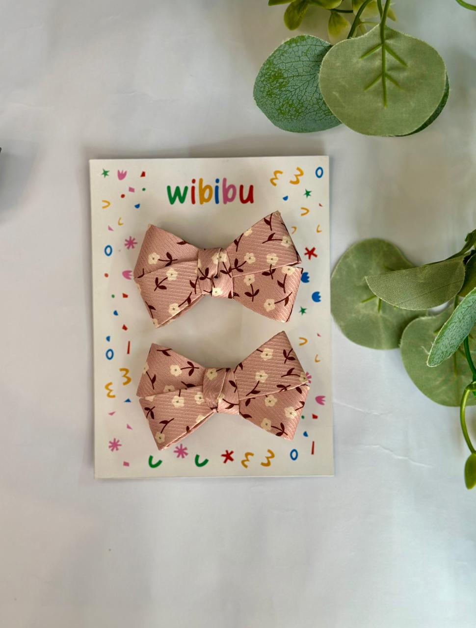 Flower bow clip set