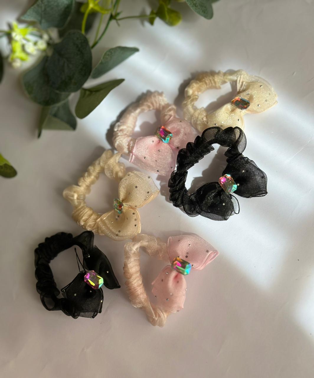 Scrunchie with bow and gem