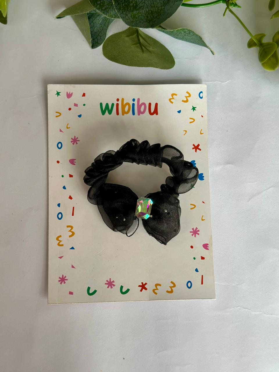 Scrunchie with bow and gem
