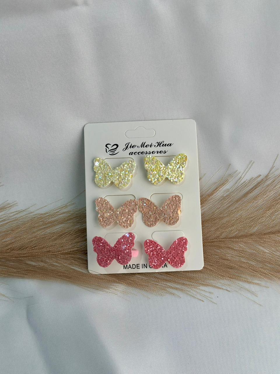 Butterfly glitter tie set