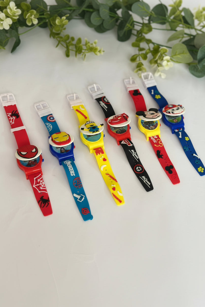 Kids cartoon character silicon strap watch