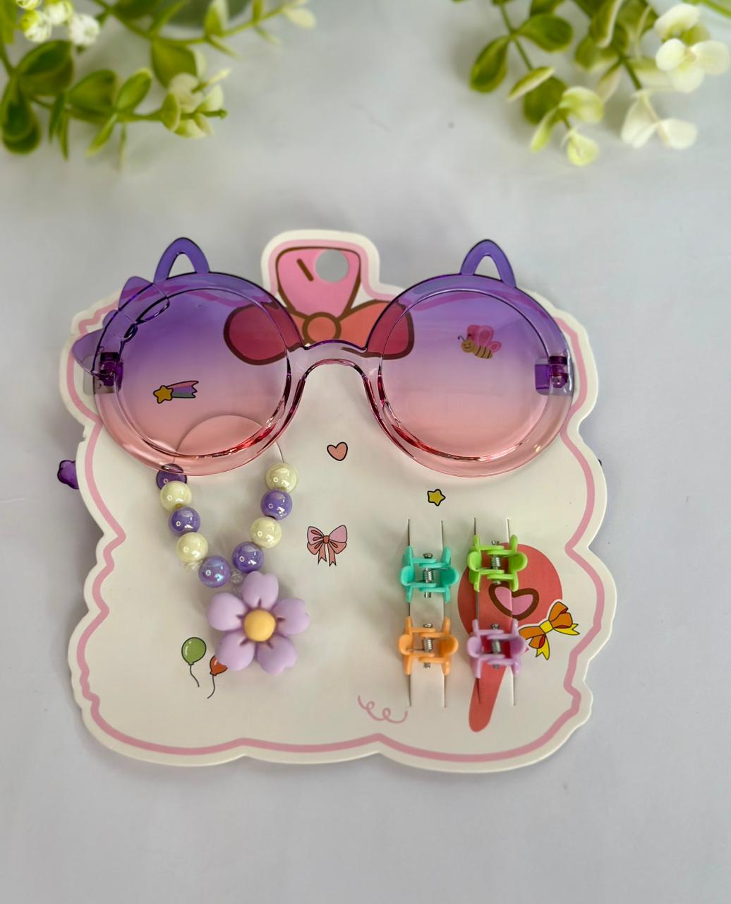 Glasses with bracelet and clips