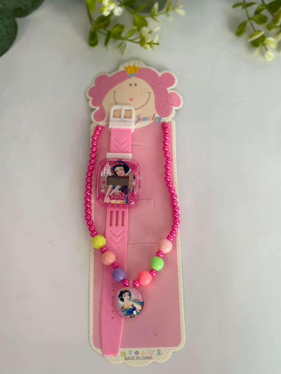 Necklace with watch