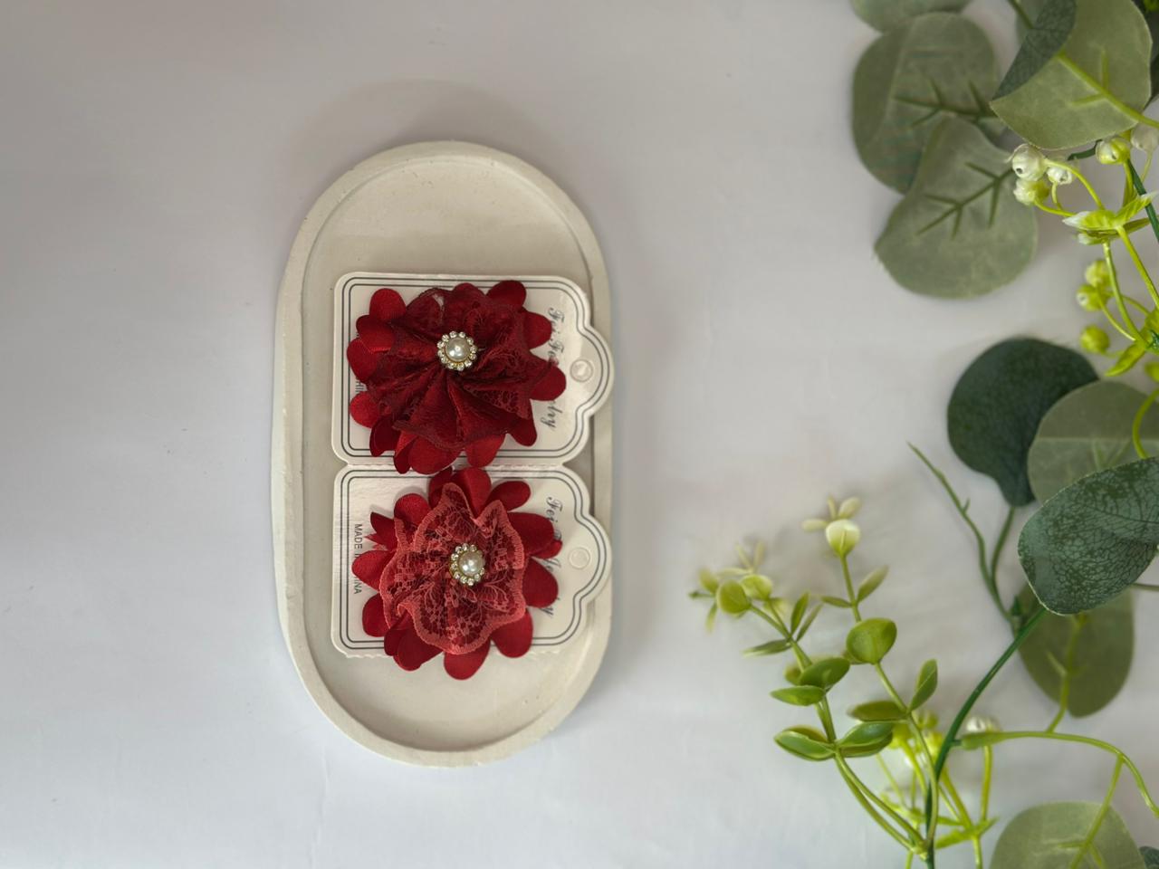 Flower hair clip set