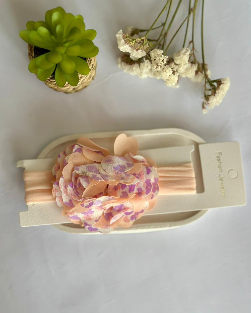 2 shades stretchy flower headband