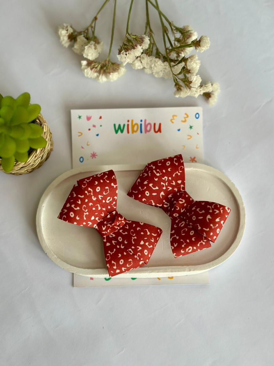 bow clip set with print