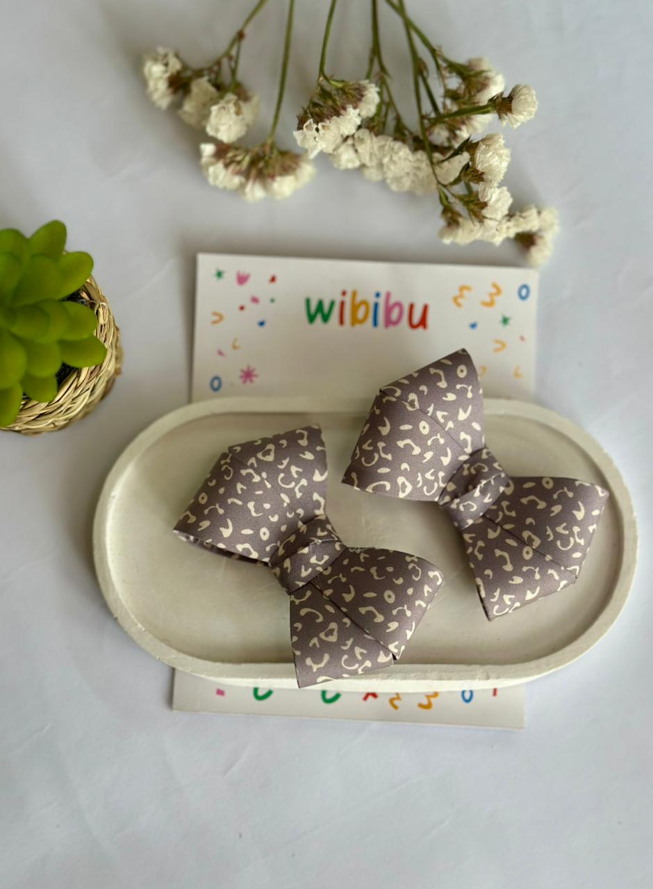 bow clip set with print