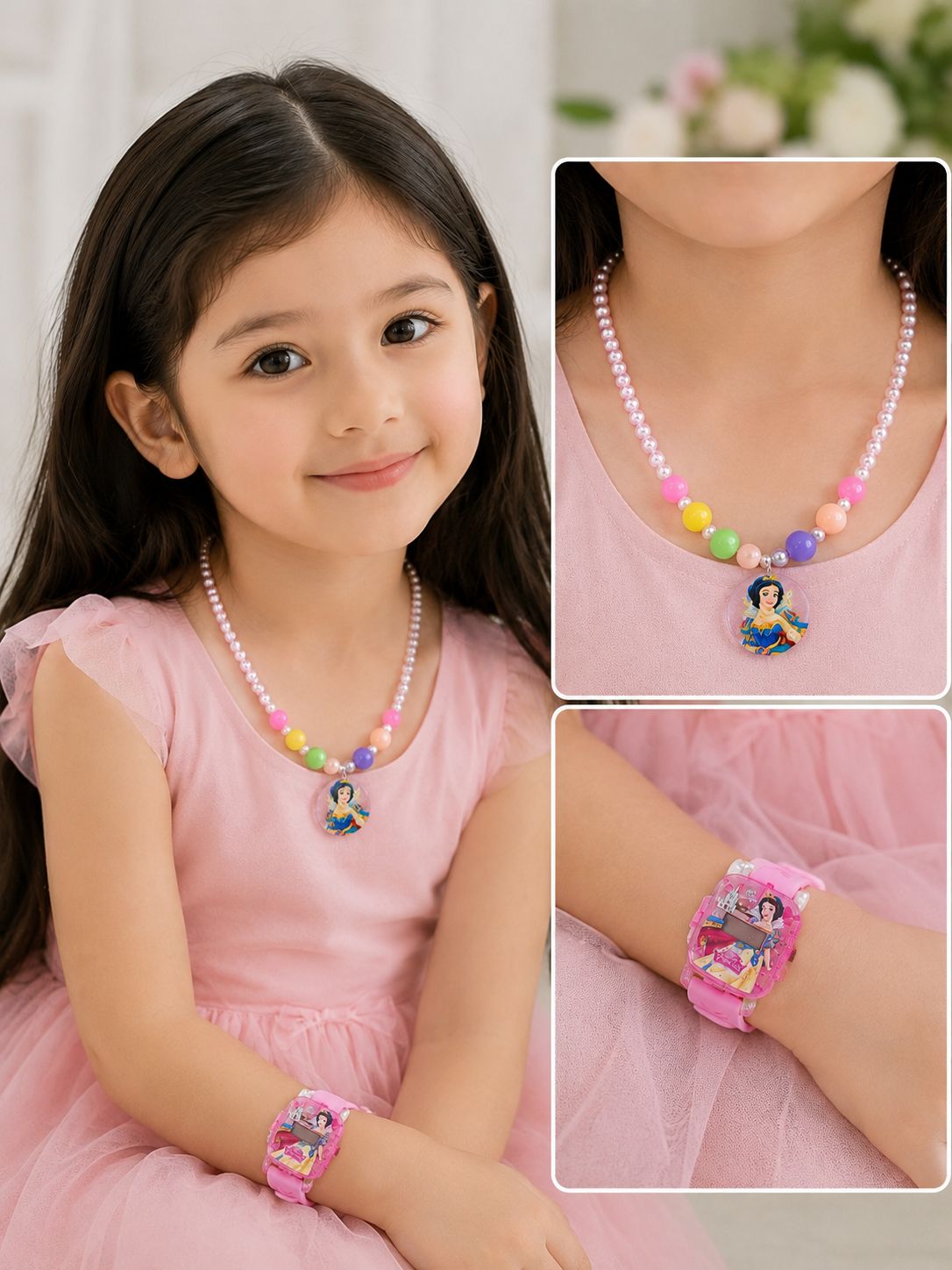 Necklace with watch