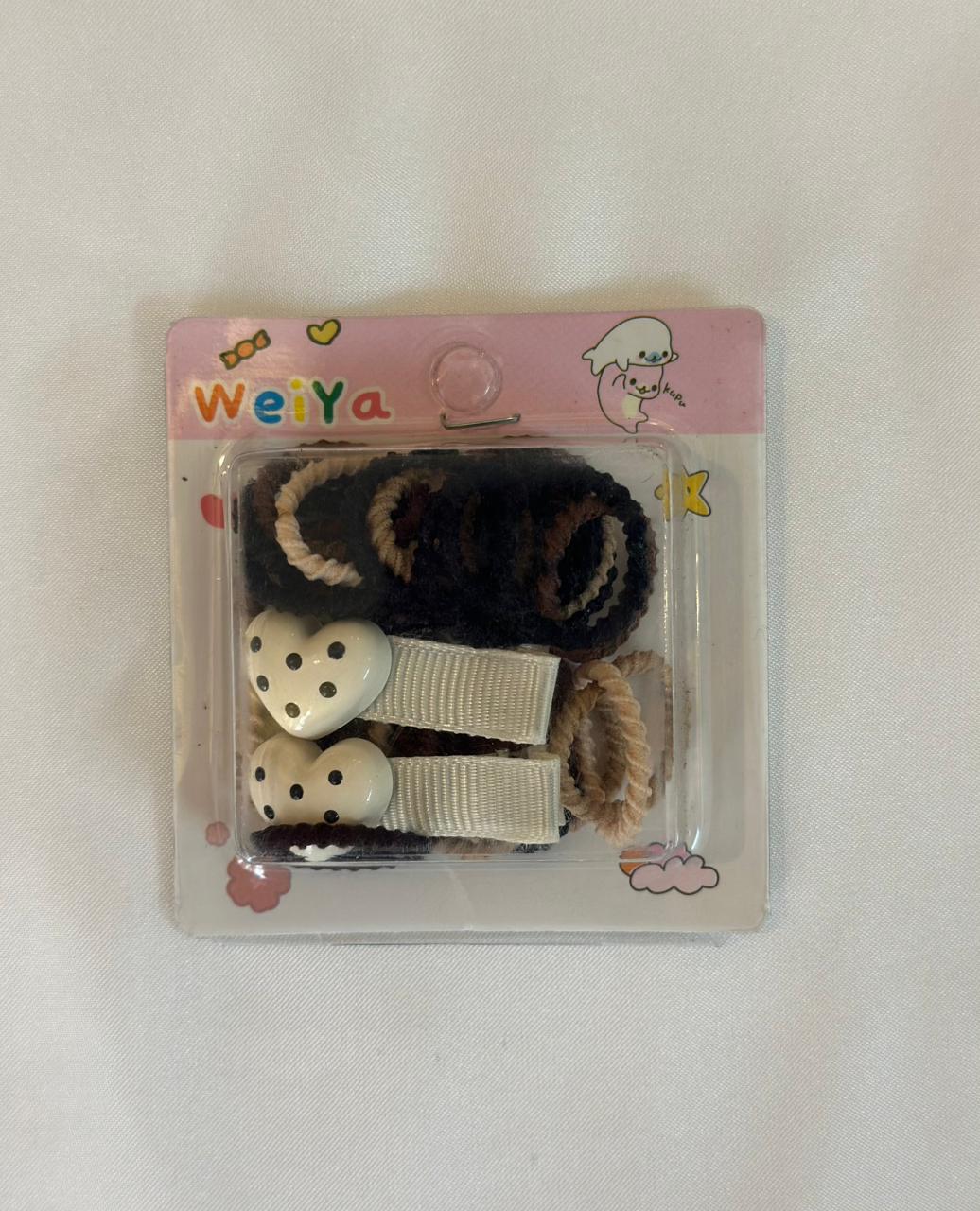 Neutral toned hair bands with clips