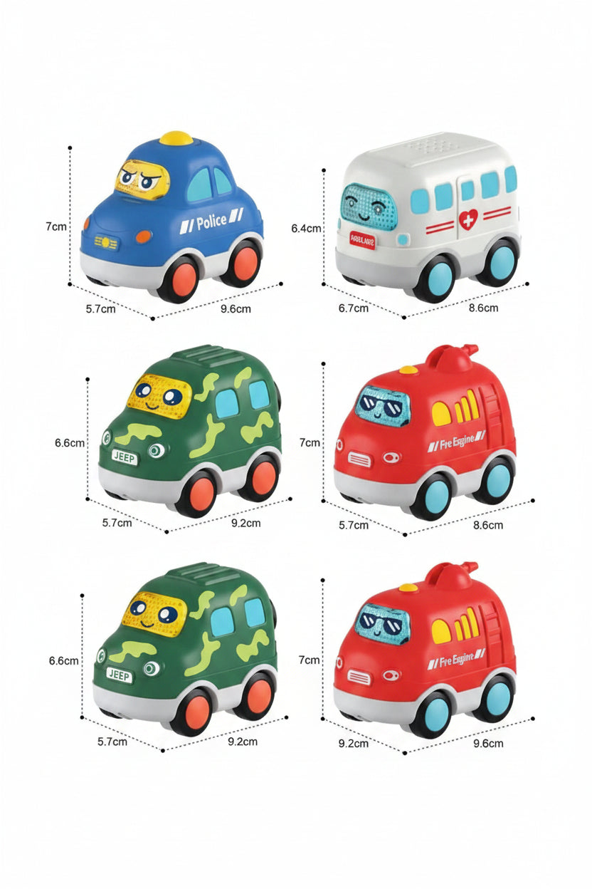 Huanger Cartoon Vehicle 4-Piece Toy Set